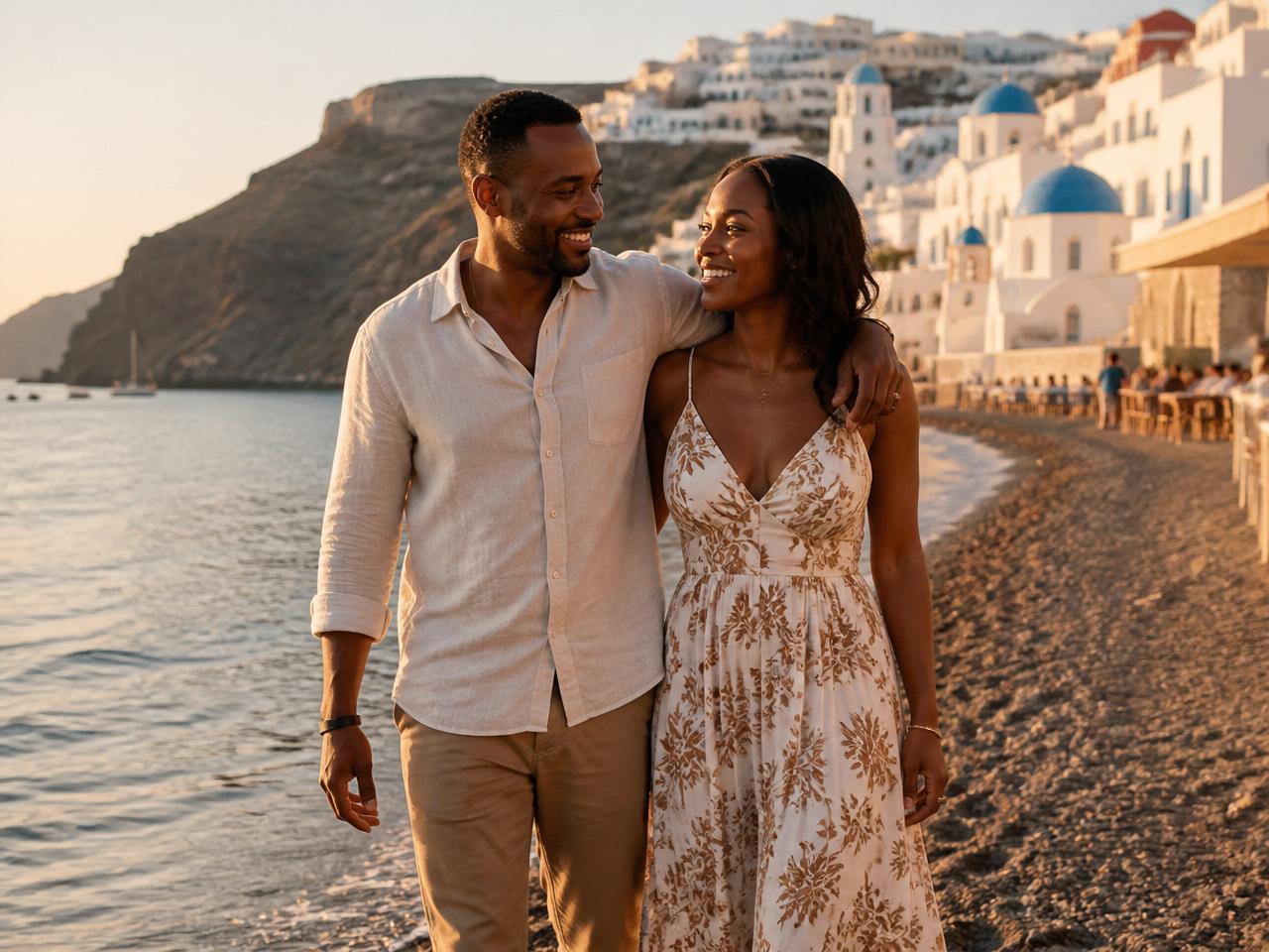 Couple enjoying a sunlit coastal escape — the lifestyle this travel business funds